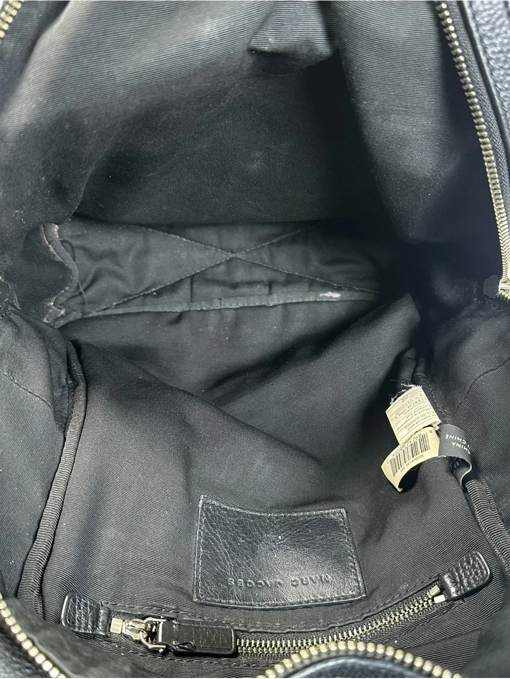Marc Jacobs Black Leather Backpack Multi Zipper Shoulder Purse Soft Leather 8134